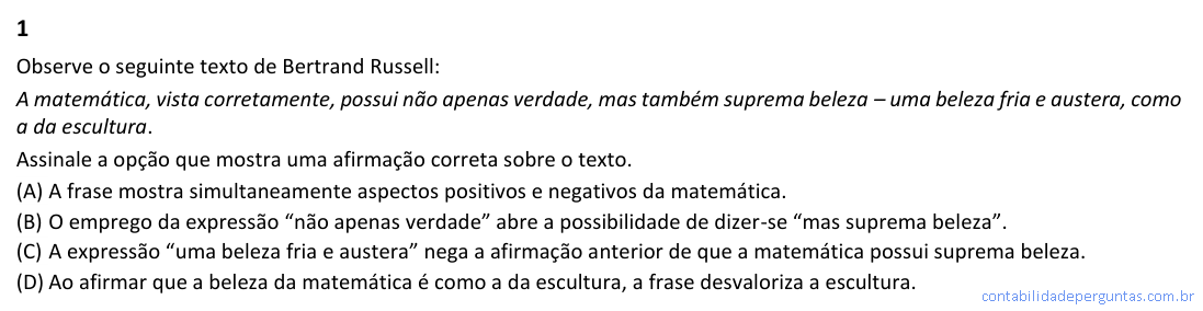 Imagem da Questão 1 — CFC 2026.1