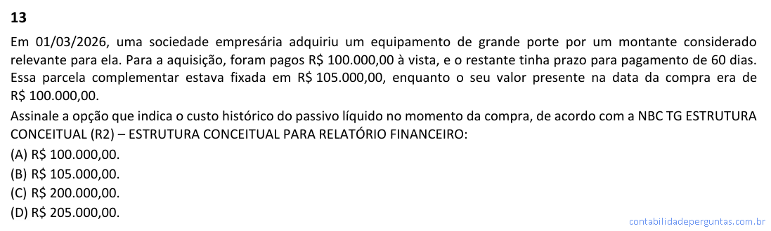 Imagem da Questão 13 — CFC 2026.1