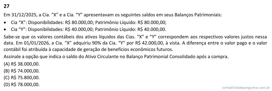 Imagem da Questão 27 — CFC 2026.1