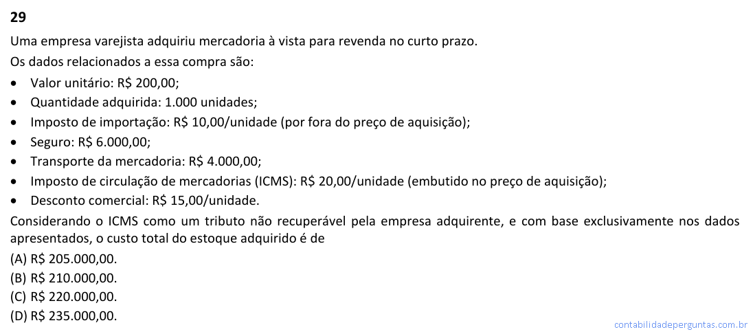 Imagem da Questão 29 — CFC 2026.1