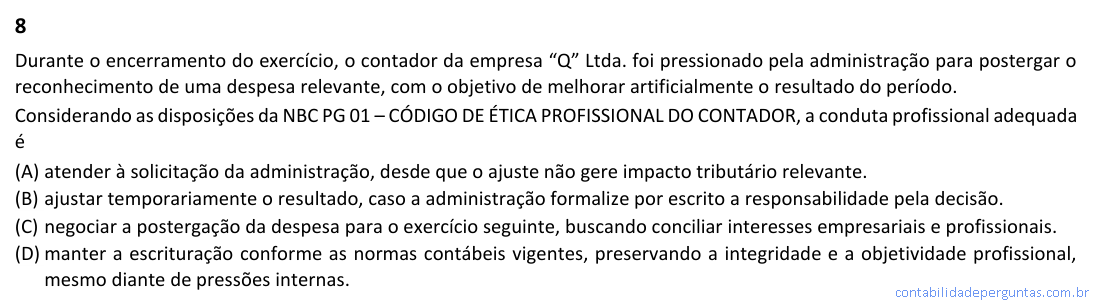 Imagem da Questão 8 — CFC 2026.1
