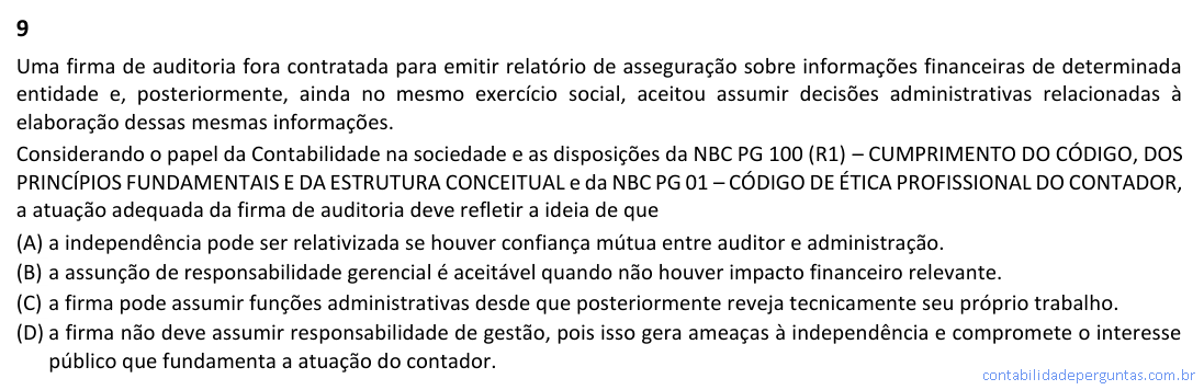 Imagem da Questão 9 — CFC 2026.1